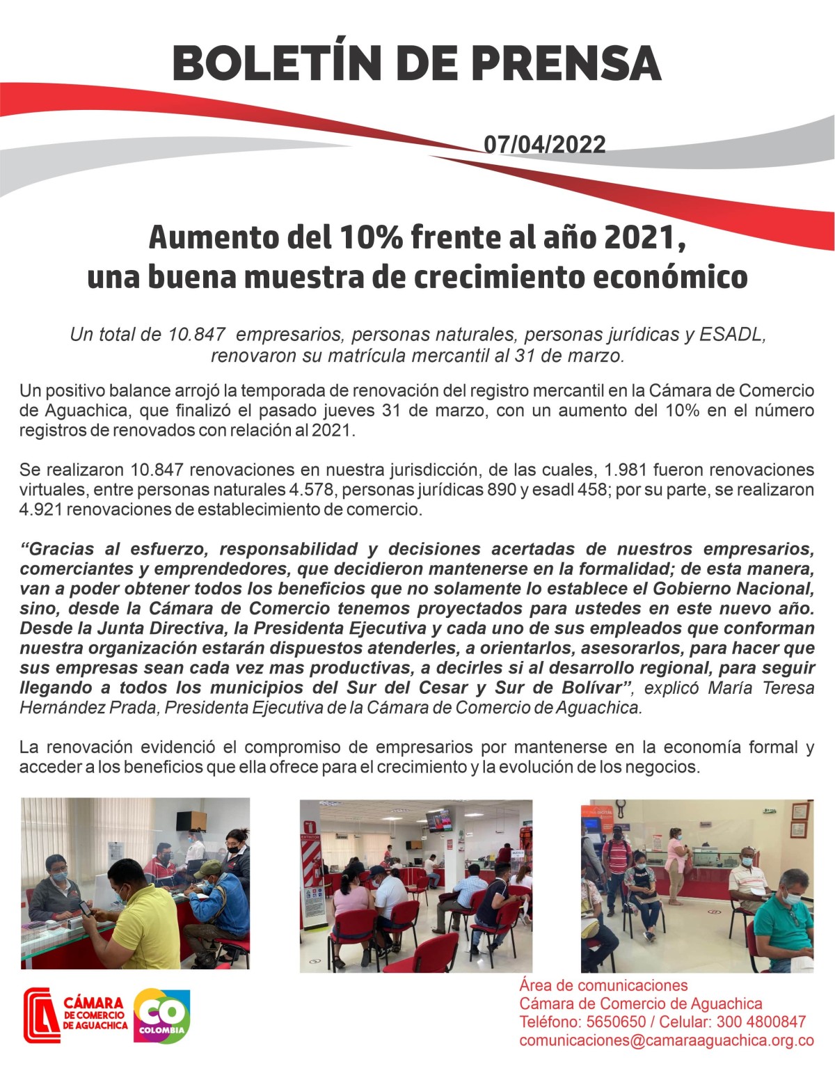 Imagen de boletín de prensa 07/04/2022