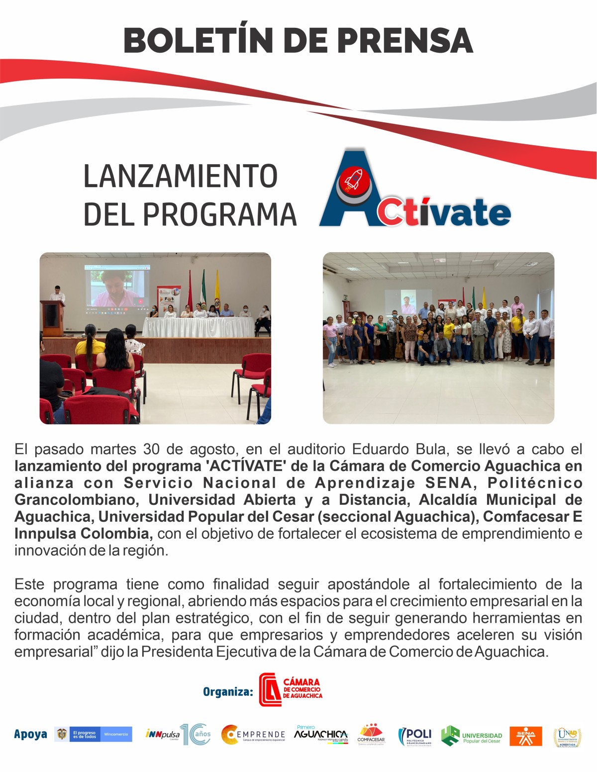Imagen de boletín de prensa agosto 2022